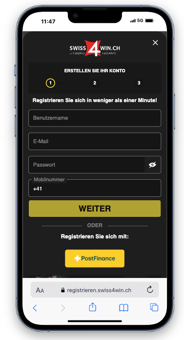 swiss4win registrieren