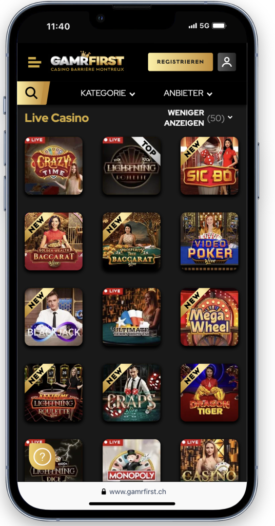 Live casino gamrfirst