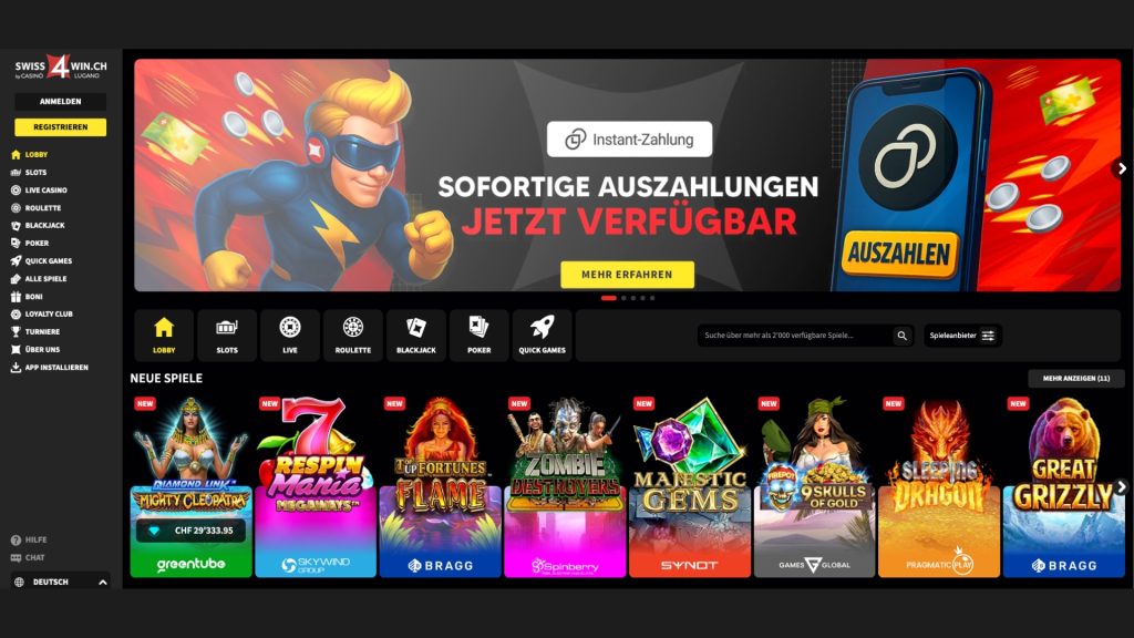 Das Casino Swiss4win bietet sehr gute Boni