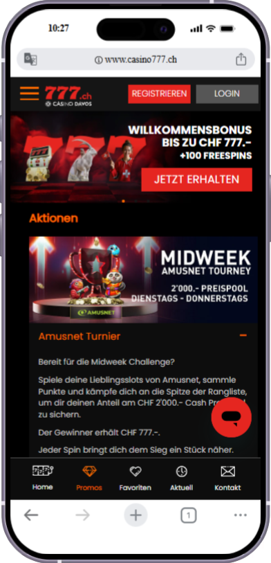 Midweek Amusnet turnier casino777 CH