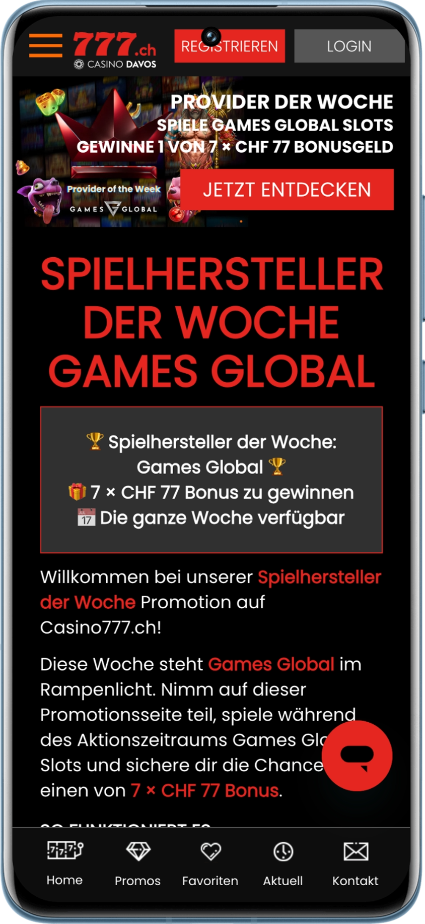 Aktion der Woche f&uuml;r Slots des Anbieters Games Global