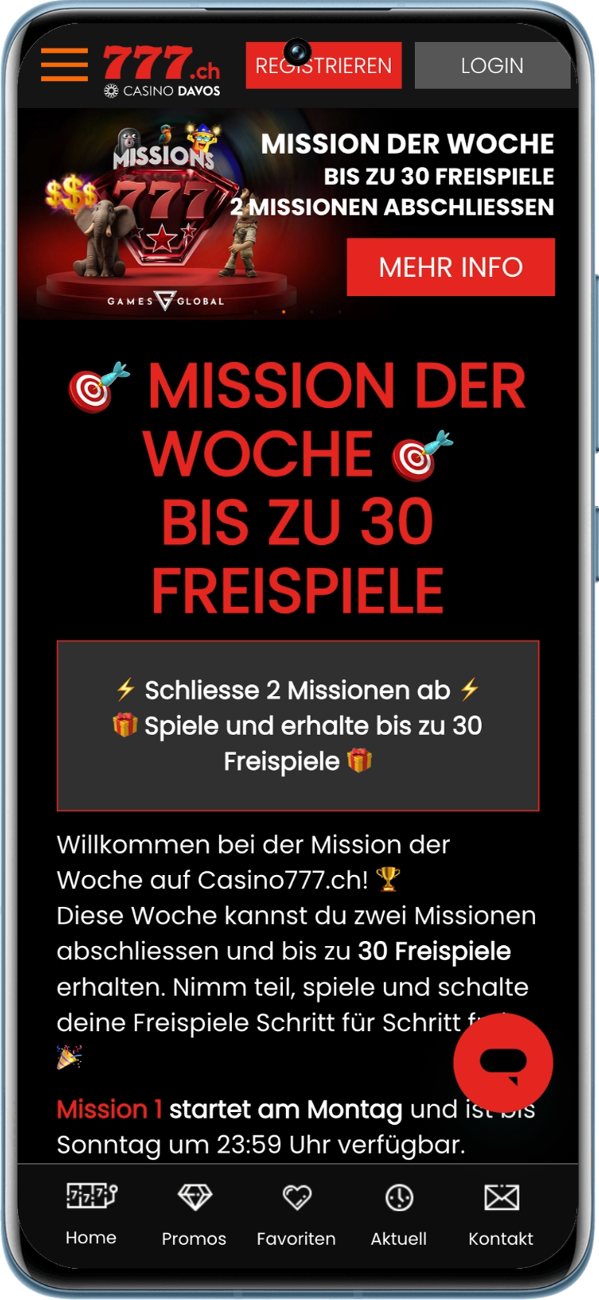 Wochenmission: Gewinnen Sie bis zu 30 Freispiele