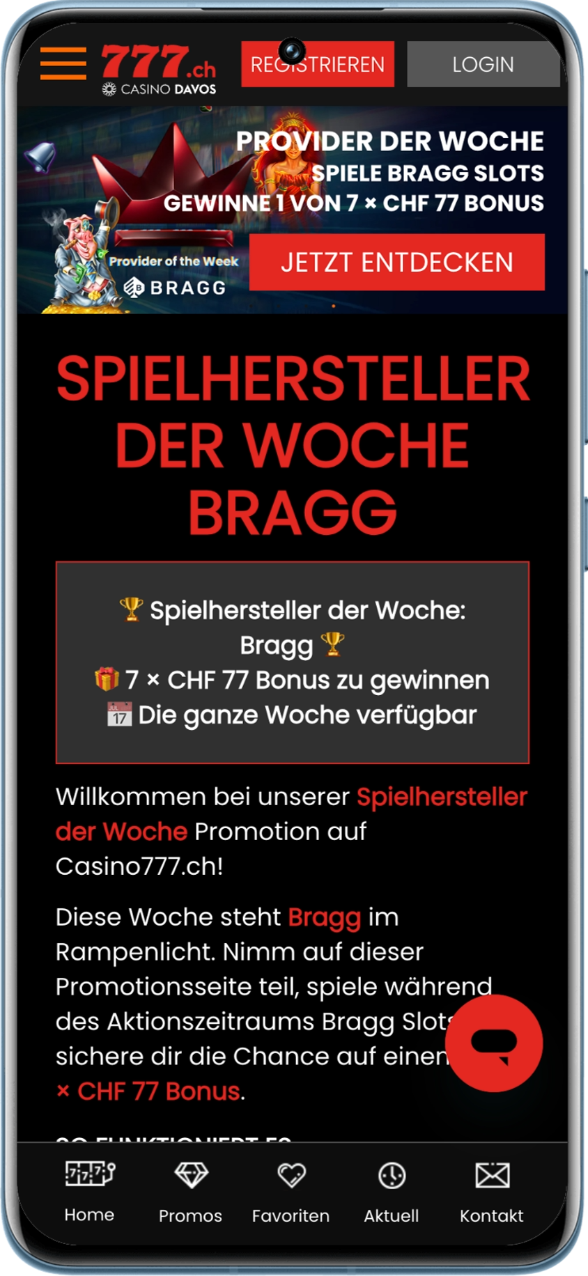 Anbieter der Woche: Bragg bei Casino777 in der Schweiz