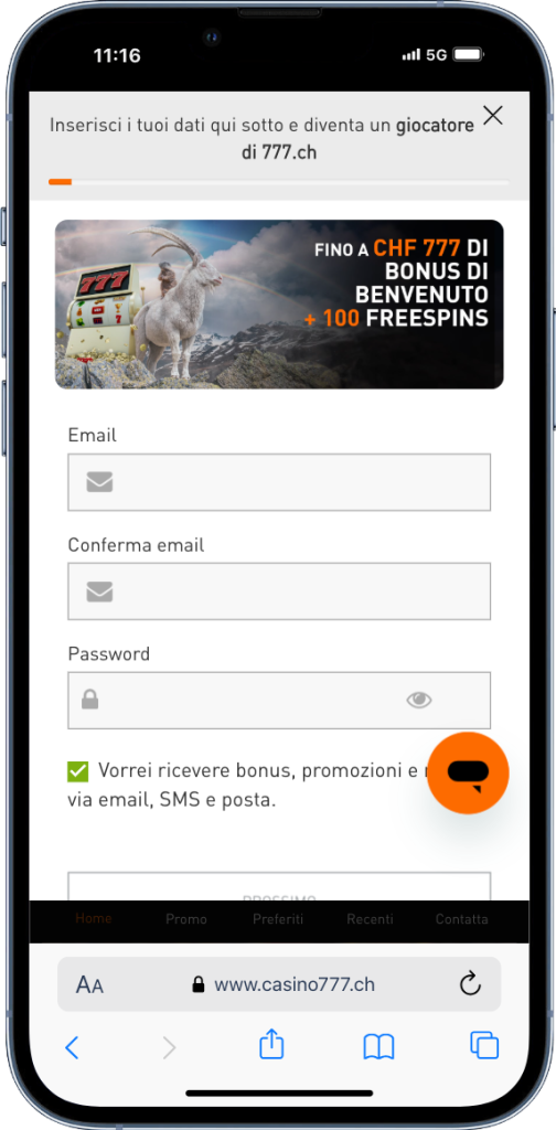  registrazione casino777