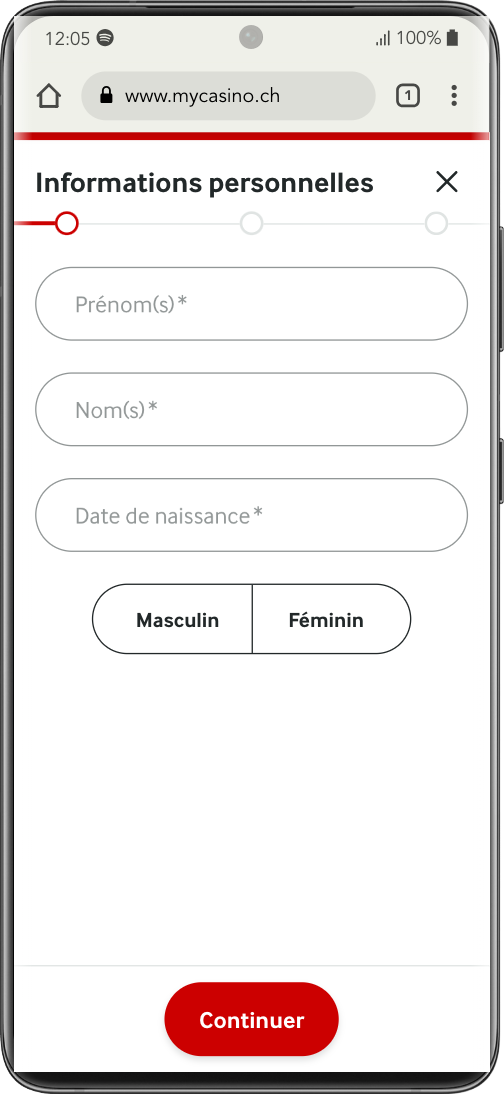 S’inscrire sur Mycasino