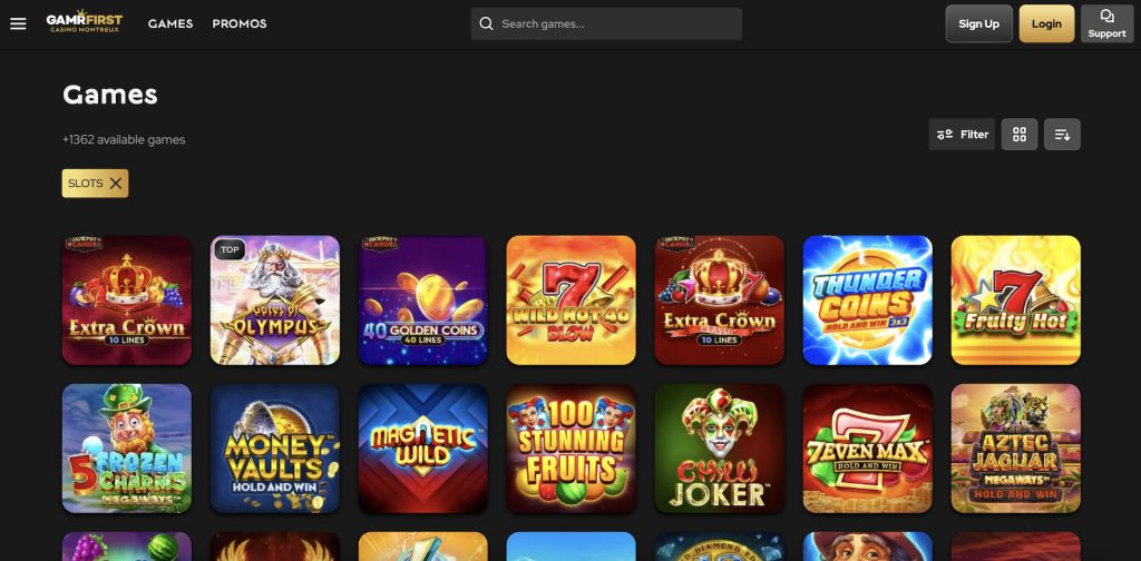 Gamrfirst offre une exp&eacute;rience compl&egrave;te avec ses nombreux slots.
