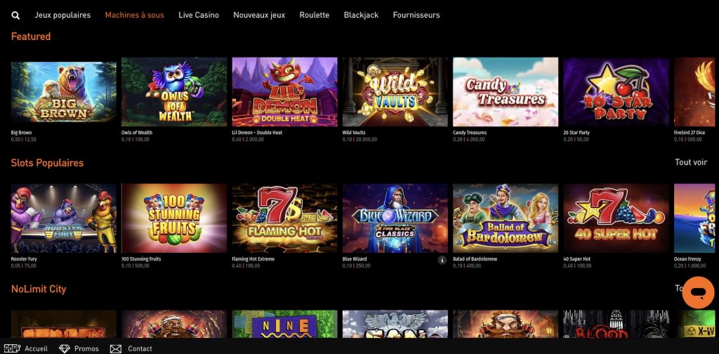 Casino777 propose des machines &agrave; sous classiques et modernes.