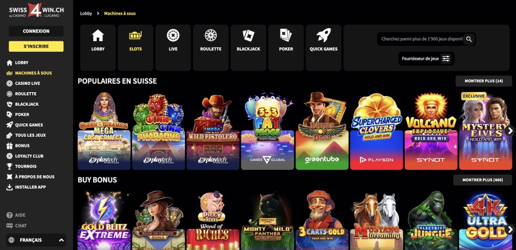 Swiss4win met &agrave; disposition des centaines de machines &agrave; sous virtuelles.