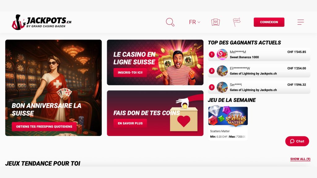 Le casino suisse Jackpots a une certification de la CFMJ