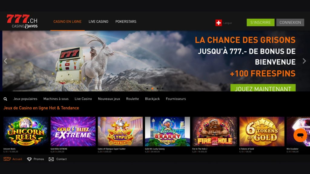 Casino777 est le meilleur site de casino en ligne suisse