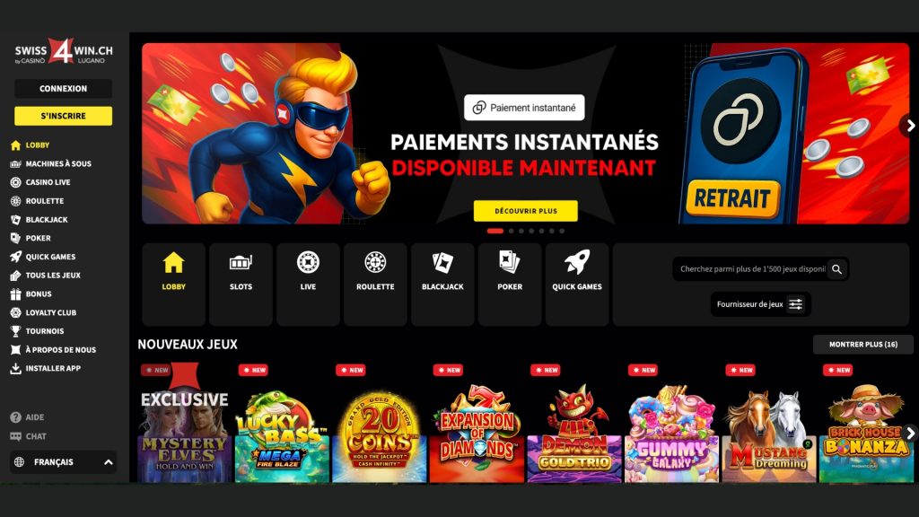 Le casino Swiss4win offre de tr&egrave;s bons bonus