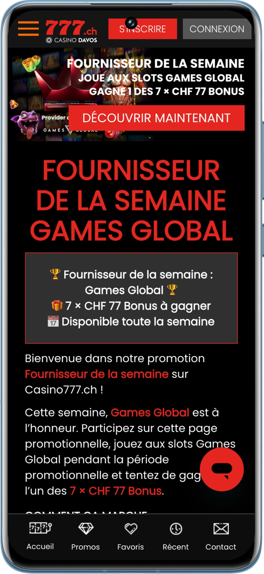 Promotion de la semaine sur les machines à sous du fournisseur Games Global