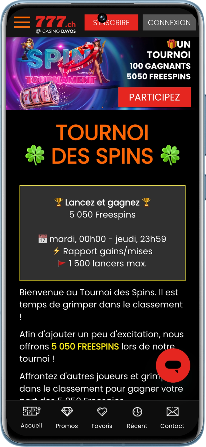 5 050 freespins sont mis en jeu par Casino777 en partenariat avec Pragmatic Play