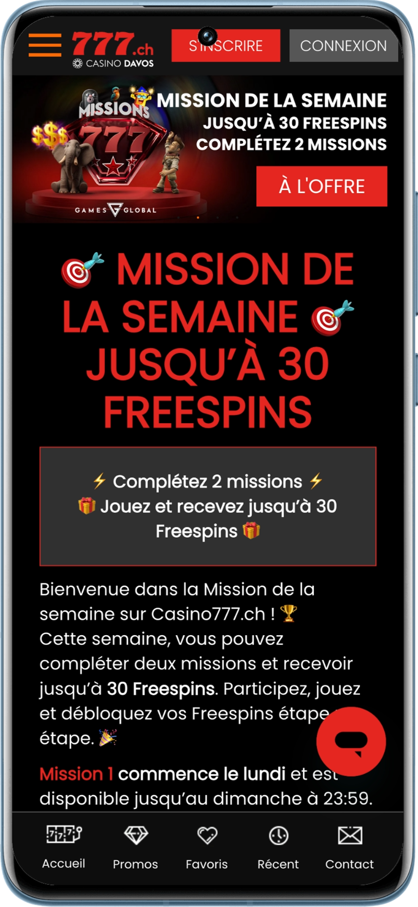 Mission de la semiane o&ugrave; vous pouvez gagner jusqu'&agrave; 30 freespins