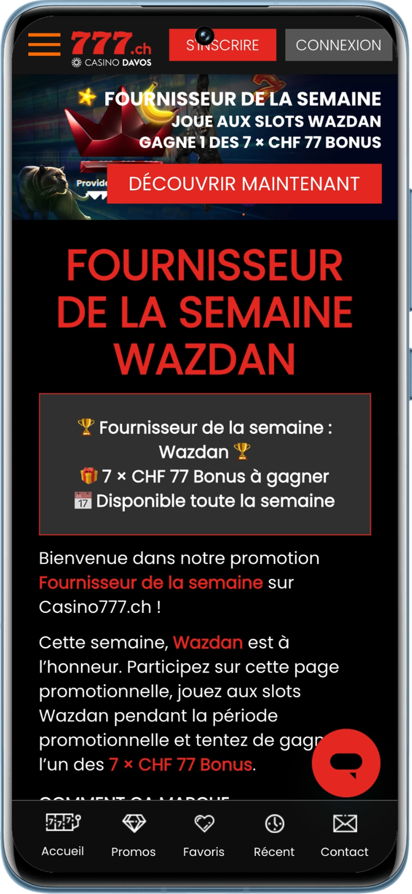 Fournisseur de la semaine, Wazdan, sur Casino777 en Suisse